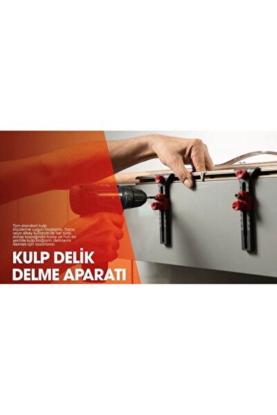 Hands Ayarlanabilir Dolap Kulp ve Menteşe Delme Aparatı / Delik Şablonu