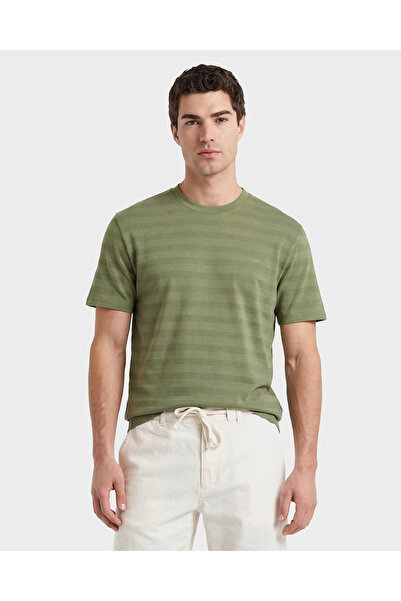 Gant Erkek Yeşil Bisiklet Yaka Regular Fit T-Shirt