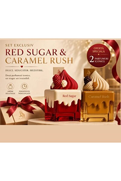 Al Absar EXCLUSIVE SET OF 2 PERFUMES RED SUGAR & CARAMEL RUSH 100 ML
