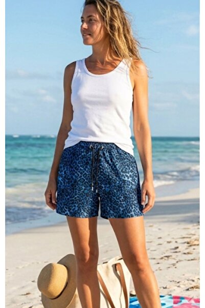 İLBESSPORT Women's Leopard Patterned Swim Shorts
