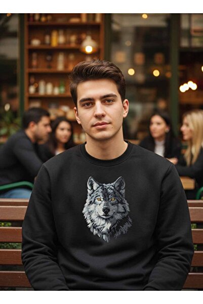 ÜÇ BOYUTLU KURT NAKIŞLI TİŞÖRT
