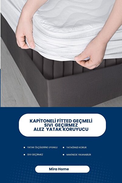 Hepsine Rakip Protector matlasat pentru saltea, rezistent la lichide, montat.