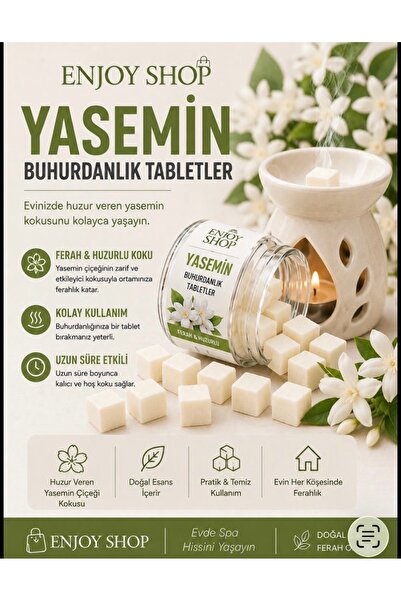 ENJOY SHOP 20 ADET YASEMİN KOKULU ( JASMİNE) DOĞAL NATUREL BUHURDANLIK WAX MU...