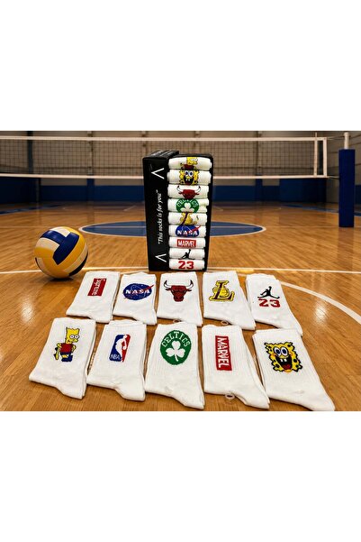 AyganStore 10’Lu Farklı Karakter Desenli Kolej Çorap