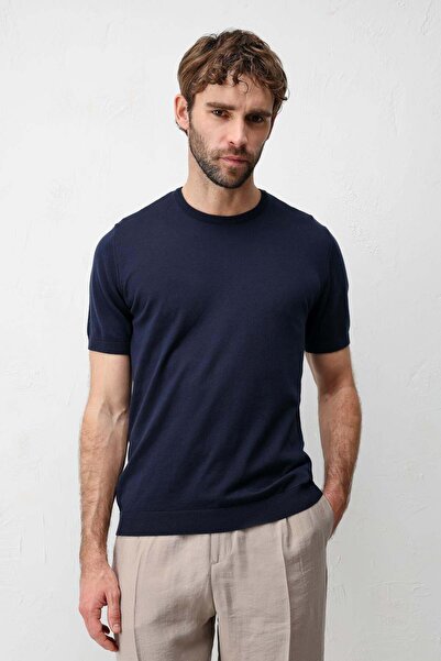 Antioch Lacivert Comfort Slim Triko T-Shirt