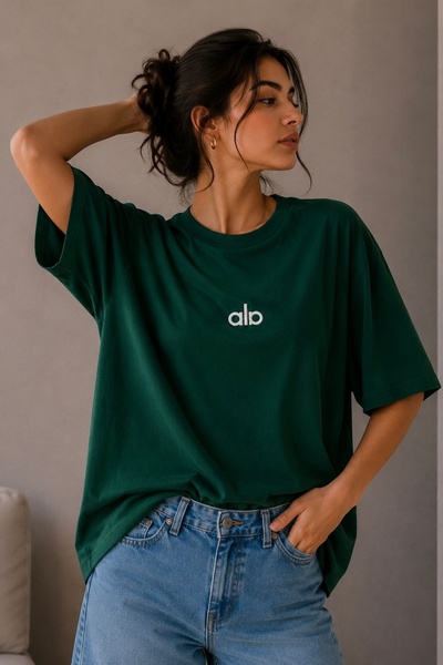 ZAVIXO Γυναικείο μπλουζάκι με στάμπα, oversized, 100% βαμβάκι |   Άνετο κοντο...