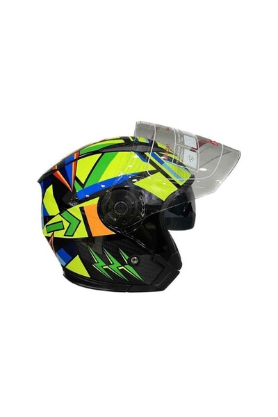 SEVGENT Jk-20 Jıekaı Yarım Güneş Gözlüklü Kask [G4]512 Rossi Desen L Beden