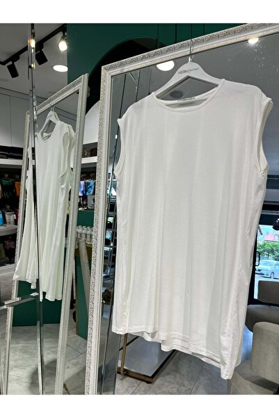 Modario Nurgün Zero Sleeve Combed Cotton Underwear - White - XXL