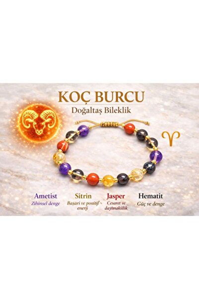 Home Aries Zodiac Natural Stone Bracelet