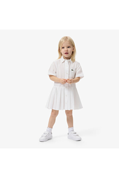 Lacoste Poplin Pleat Skirt Shirt Dress - EJ6610-70V