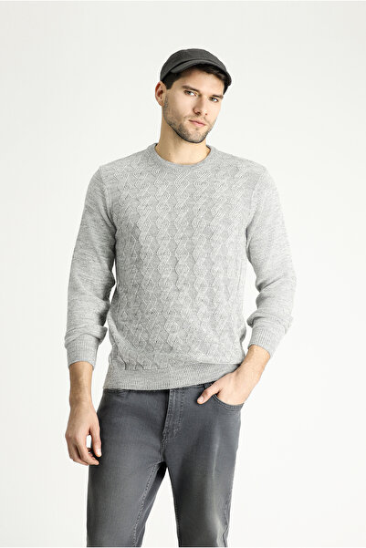 Kiğılı Pulover de tricotaj cu model slim fit cu decolteu