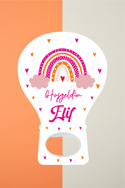 20 Pcs Pink Rainbow Themed Balloon Opener Magnets, Baby Girl Magnets