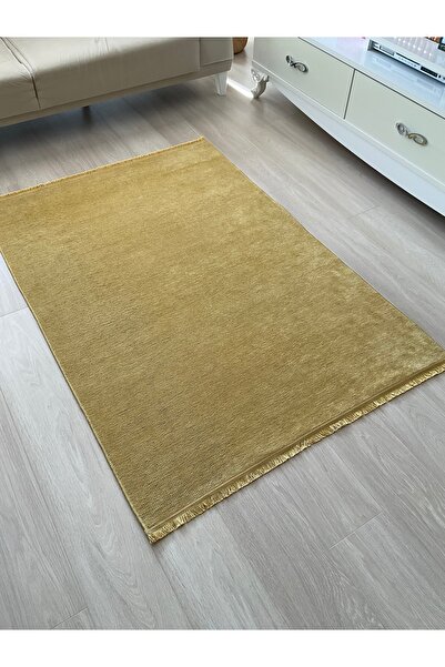 HALISHOP TUŞE 42 SARI Kaymaz Dokuma Taban Salon Mutfak Oturma Odası Halısı