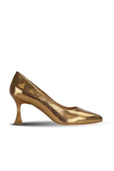 Bueno Shoes Pantofi cu toc pentru femei din piele bronzată strălucitoare 01wa...
