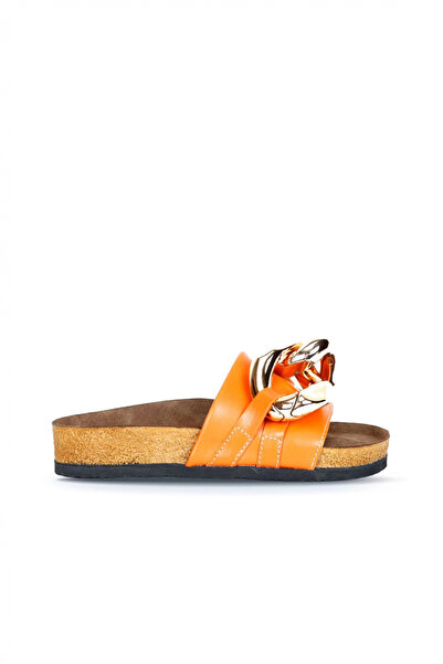 Bueno Shoes شبشب مسطح نسائي من جلد نابا باللون البرتقالي 05wt066