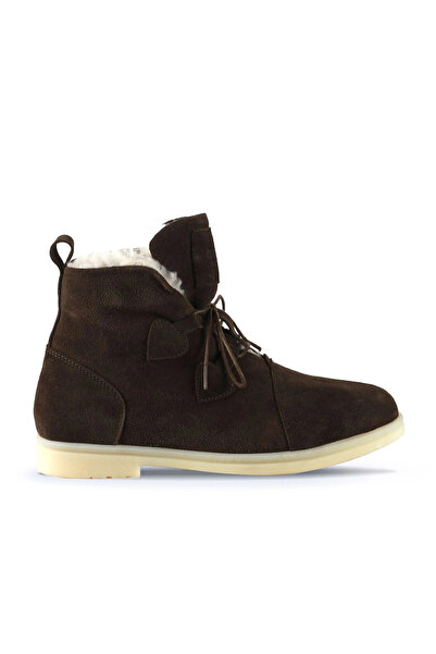 Bueno Shoes Cizme plate pentru femei din piele intoarsa kaki 01wt3301