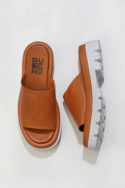 Bueno Shoes Taba Deri Kadın Düz Terlik 01wu7308