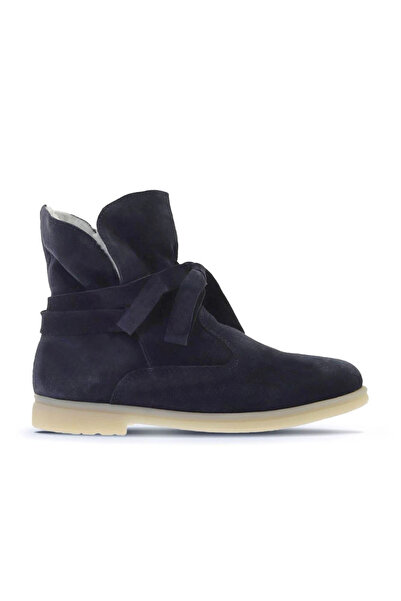 Bueno Shoes Cizme plate de damă din piele intoarsa albastru marin 01wt3303