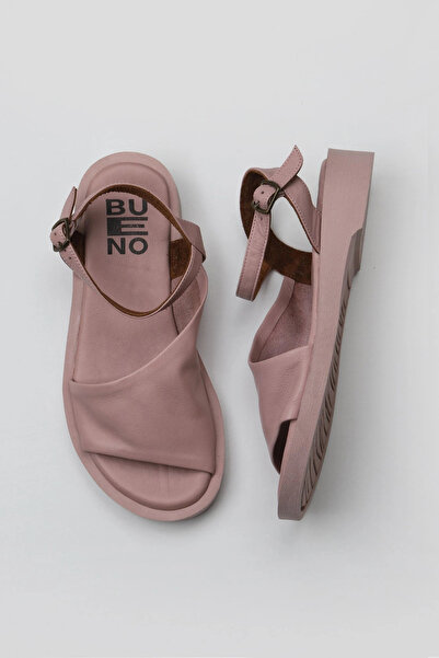Bueno Shoes Sandale plate de damă din piele Dusty Rose 01wy2901