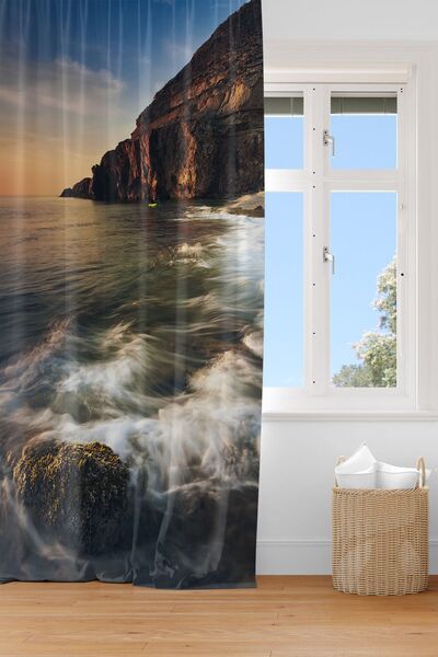 EVSEHOMES SEA ROCK LANDSCAPE PRINT DIGITAL PERDEAUĂ DE FOLOSĂ CU O ARIPI