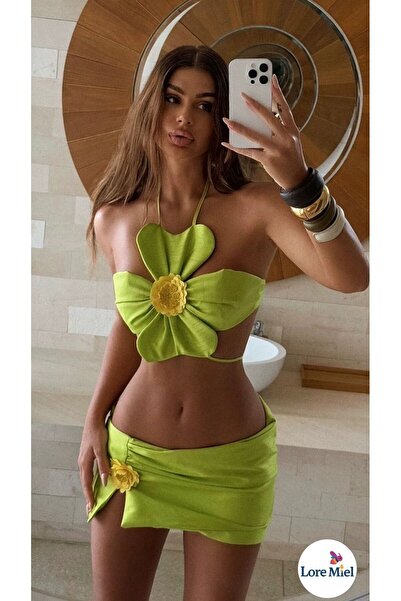 LORE MİEL Kadın 3D Çiçekli Bikini Takımı