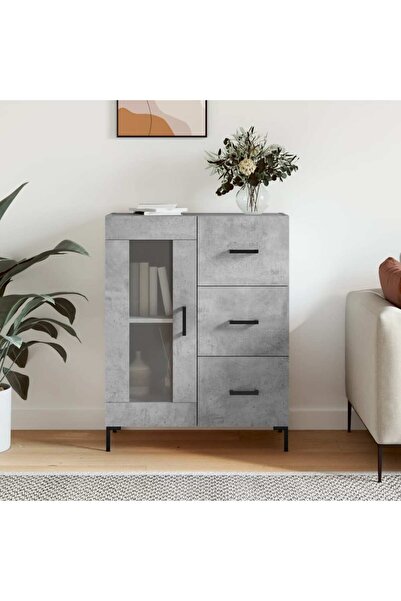 Concept Servantă, gri beton, 69,5x34x90 cm, lemn compozit
