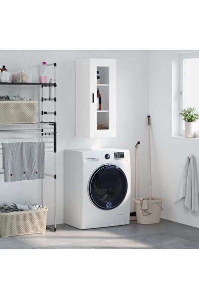 Concept Dulap montat pe perete, alb, 34,5x34x90 cm