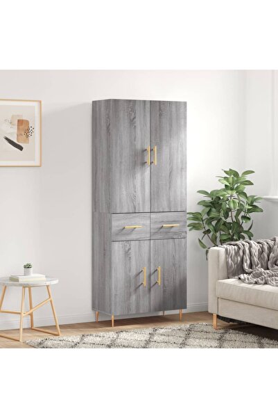 Concept Dulap înalt, gri sonoma, 69,5x34x180 cm, lemn compozit