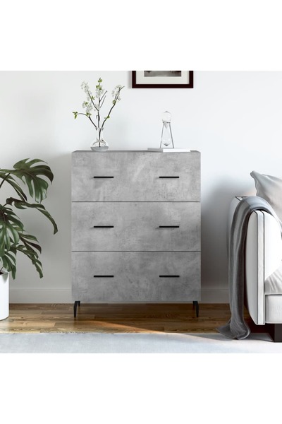 Concept Servantă, gri beton, 69,5x34x90 cm, lemn compozit