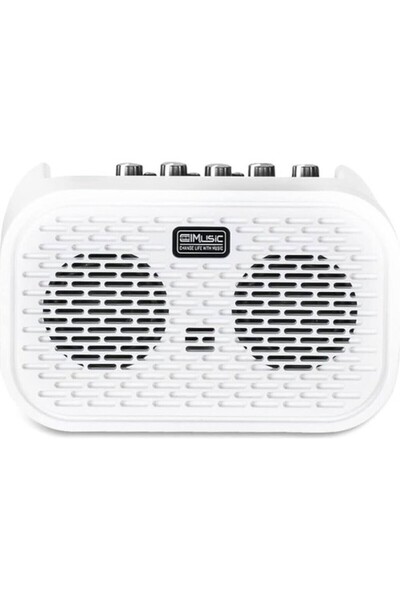 Coolmusic Unique Mini Beyaz Şarjlı Bluetooth Gitar Amfisi
