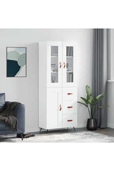 Concept Dulap înalt, alb, 69,5x34x180 cm, lemn compozit
