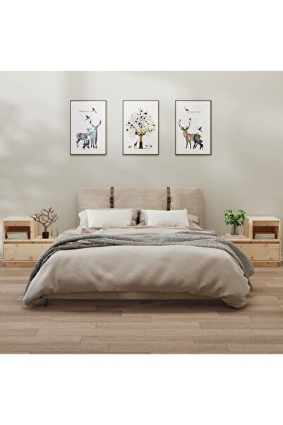 Concept Noptiere, 2 buc, 60x34x51 cm, lemn masiv de pin