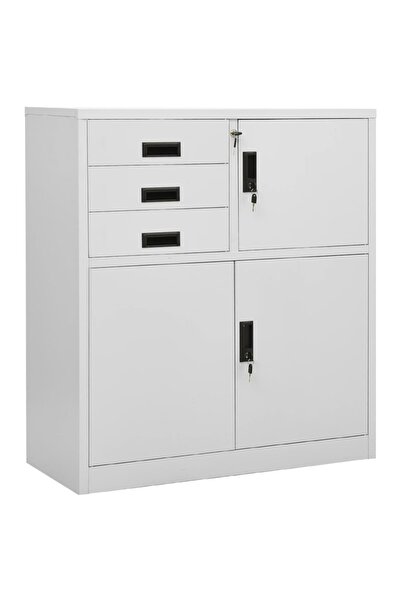 Concept Dulap de birou, gri deschis, 90x40x102 cm, oțel