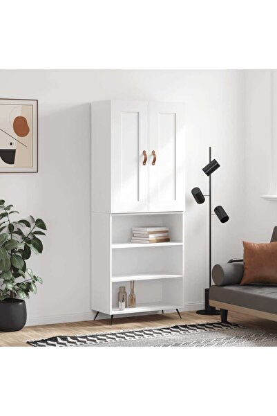 Concept Dulap înalt, alb, 69,5x34x180 cm, lemn compozit