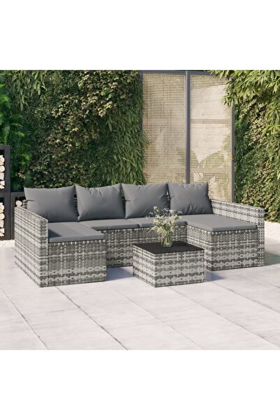 Concept Set mobilier de grădină cu perne, 2 piese, gri, poliratan