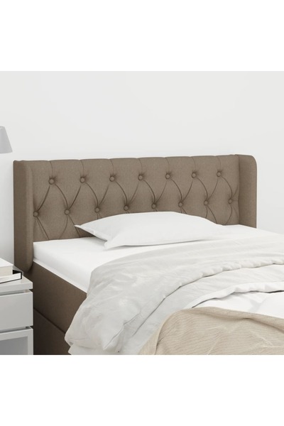 Concept Tăblie de pat cu aripioare gri taupe 103x16x78/88 cm textil