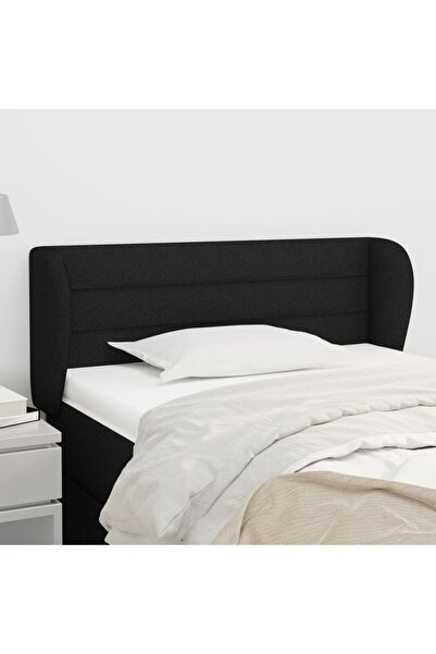 Concept Tăblie de pat cu aripioare negru 103x23x78/88 cm textil