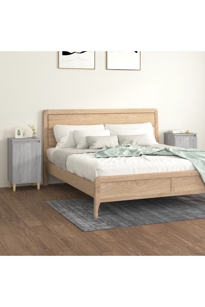 Concept Noptiere, 2 buc., gri sonoma, 40x35x70 cm, lemn prelucrat