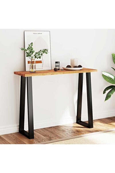 Concept Consolă cu margini naturale, 110x35x80 cm, lemn masiv de acacia