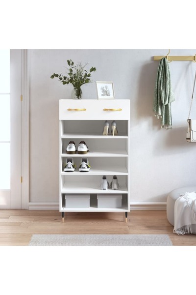 Concept Pantofar, alb, 60x35x105 cm, lemn compozit