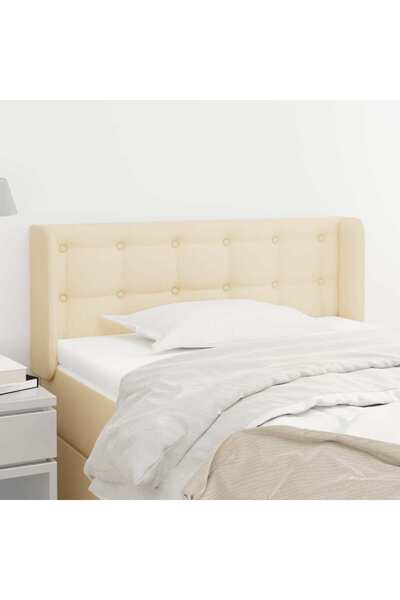 Concept Tăblie de pat cu aripioare crem 103x16x78/88 cm textil