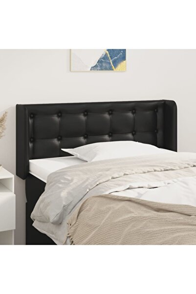 Concept Tăblie de pat cu aripioare negru 103x16x78/88cm piele ecologică