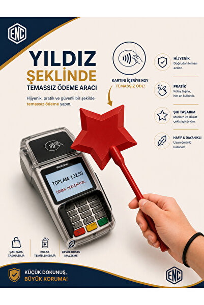 ENC Tasarım Sihirli Değnek Kart Tutucu – Temassız Ödeme POS Kartlık