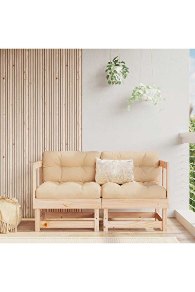 Concept Corner sofas with cushions, 2 pcs., solid pine wood