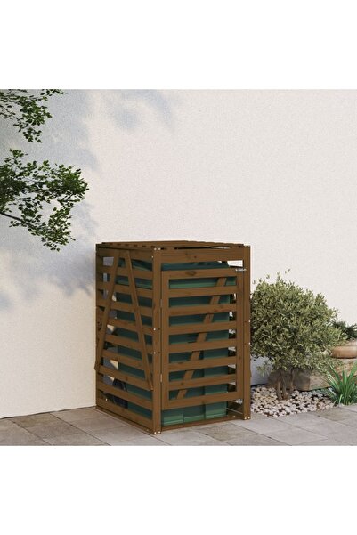 Concept Depozitare pubelă gunoi, maro, 84x90x128,5 cm lemn masiv de pin