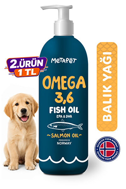 Metapet Köpekler için Balık Yağı, Premium Norveç Somonu Yağı, Omega 3 ve 6, Y...