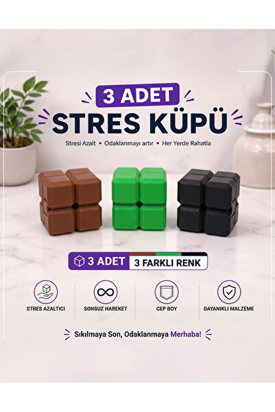 To Design Lab 3 ADET STRES KÜPÜ - SONSUZLUK KÜPÜ- KAHVERENGİ, YEŞİL VE SİYAH