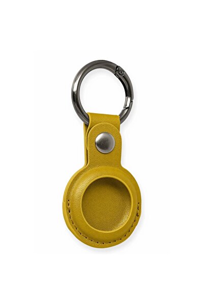 ALVERA COLLECTION Airtag Keychain Leather Case - Yellow