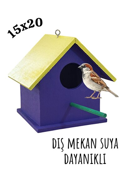 ncy Wooden Bird House Bird Nest Budgie Outdoor Water Resistant 15x15x20 Cm