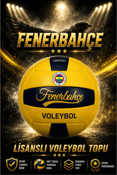 Fenerbahçe LİSANSLI ORJİNAL VOLEYBOL TOPU LÜX YAPIŞTIRMA POMPA HEDİYELİ PROFE...